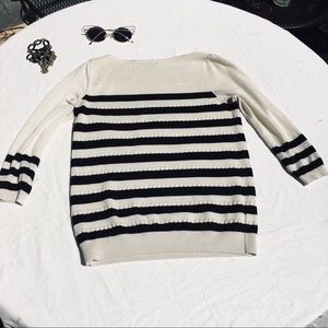 Anne Taylor Loft Pinup Style black strip 3/4 arms